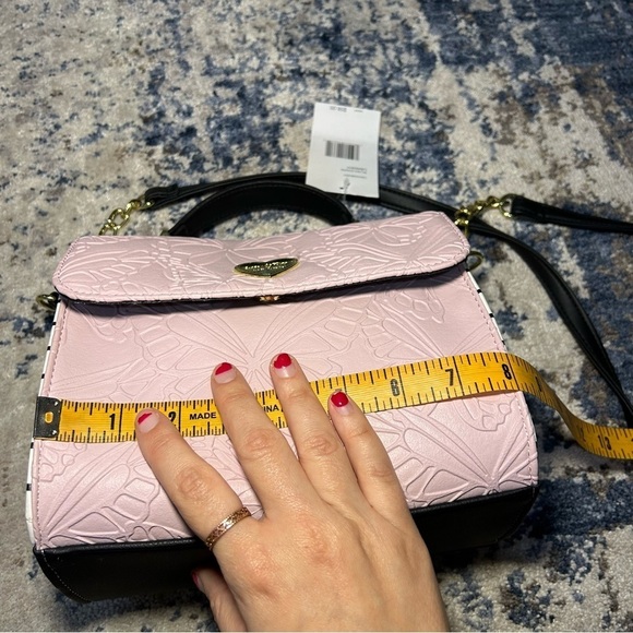 NWT Luv Betsey Johnson Lavender Butterfly Lbaddy Blush Stripe Crossbody Bag - Picture 10 of 11